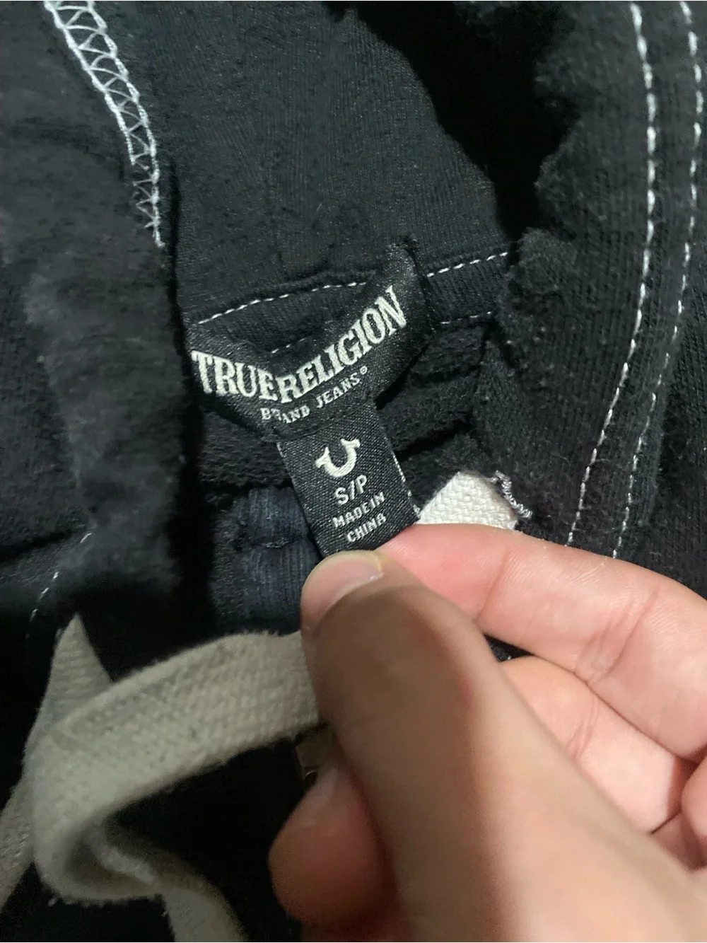 True Religion Black Full-Zip Hooded Sweatshirt